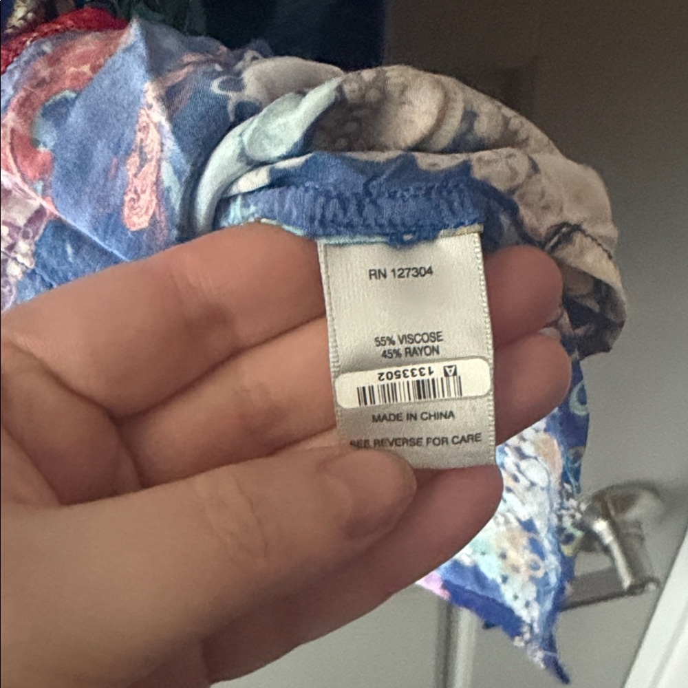 John Mark Blue And Green Patchwork Button Down Sh… - image 4